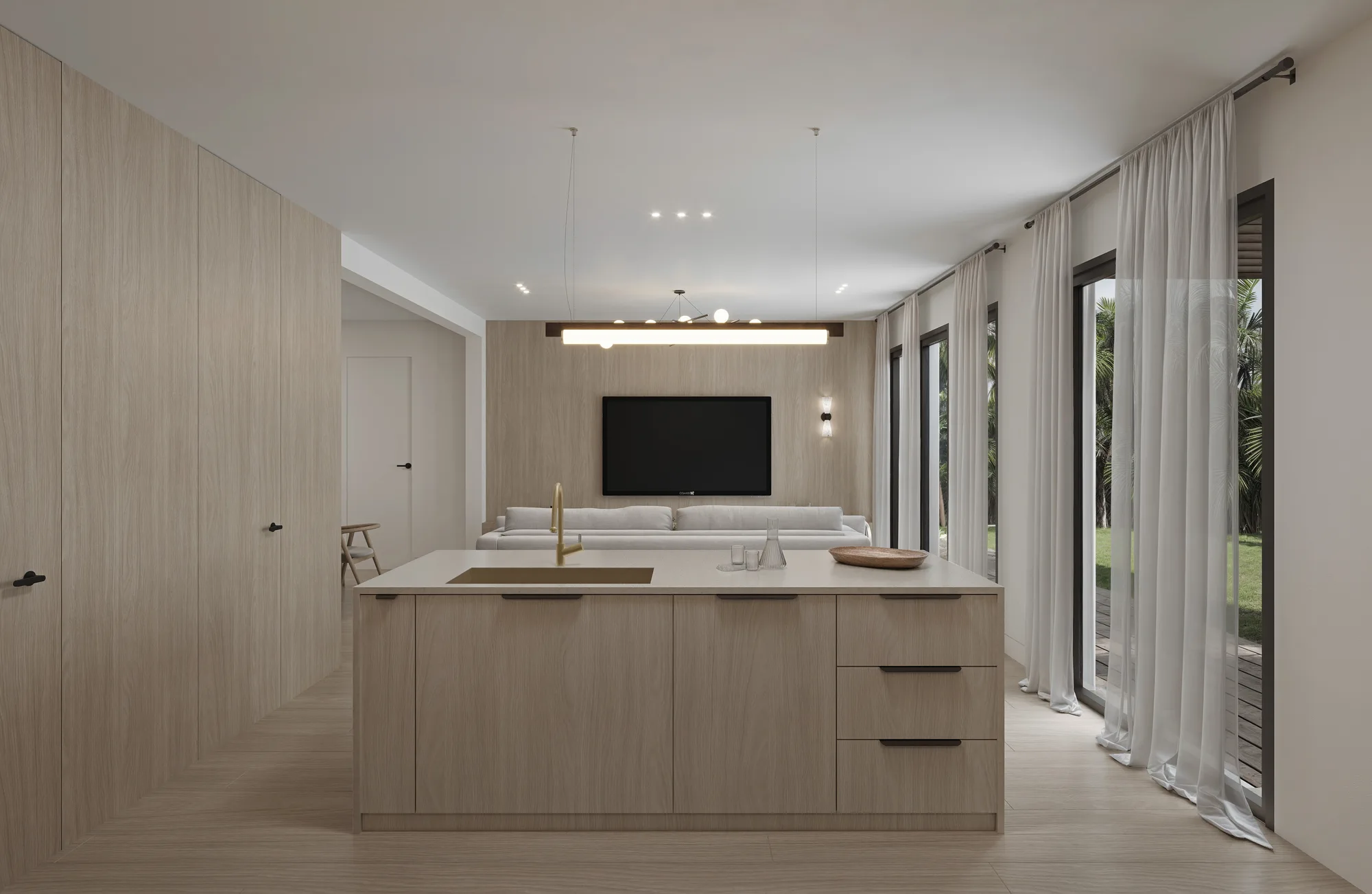 Natural material details in a luxury kitchen