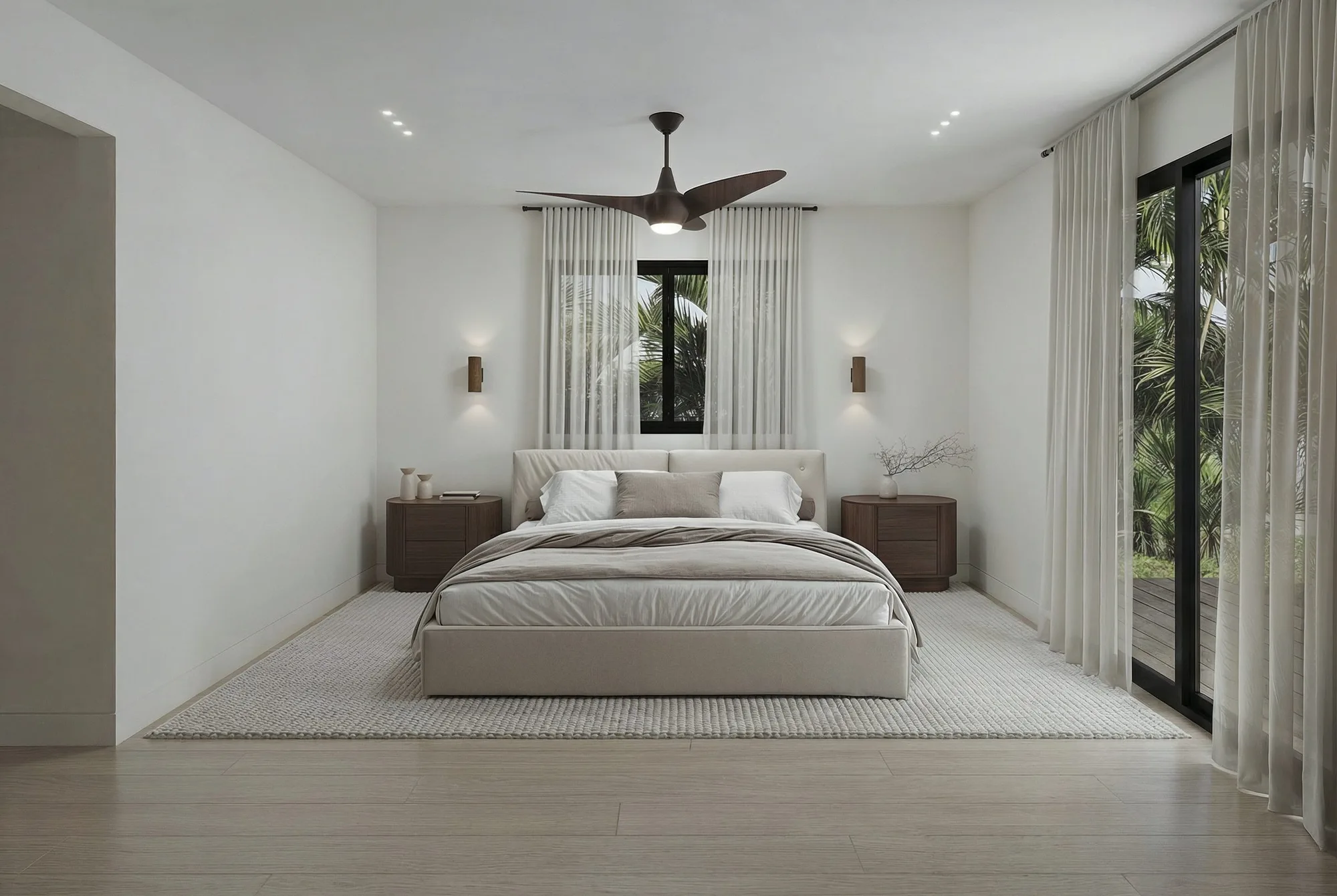 Curated master bedroom interior